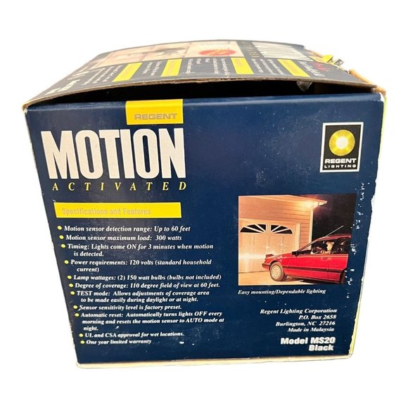 Motion Activated Twin Floodlight kit by Regent, Model MS20 Black - Picture 11 of 13